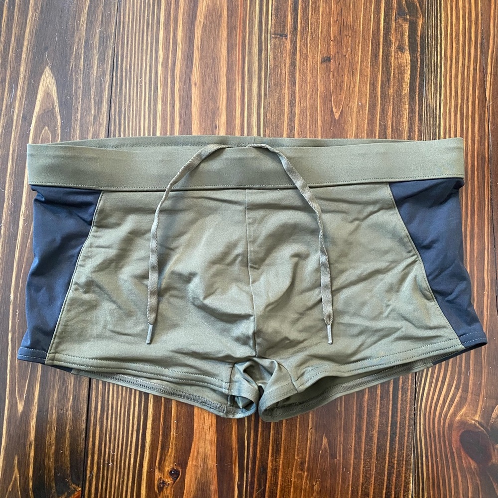 H&M Speedo Brief in Green and Dark Grey/Black